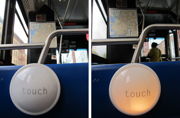 paperJAM, touchlight on a bus (B62, Brooklyn)