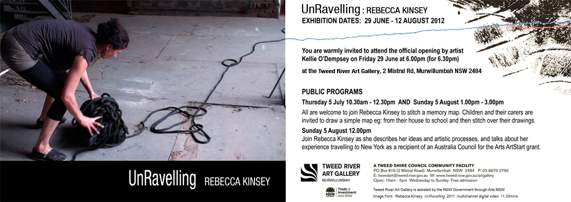 Rebecca Kinsey - UnRavelling exhibition invitation
