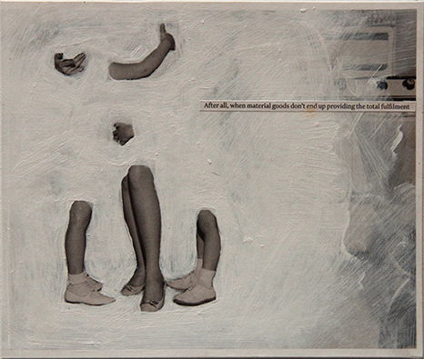 Rebecca Kinsey, After all material goods, 2016. Collage on paper. 165 x 140mm