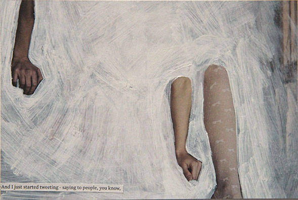 Rebecca Kinsey, Tweeting you know, 2016. Collage on paper. 160 x 108mm