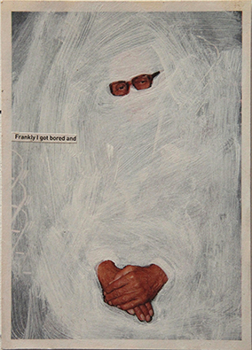Rebecca Kinsey, Frankly I got bored, 2016. Collage on paper. 109 x 153mm