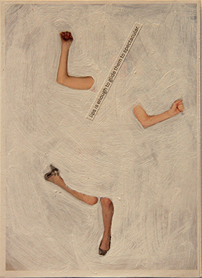 Rebecca Kinsey, Lips spectacular, 2016. Collage on paper. 100 x 139mm