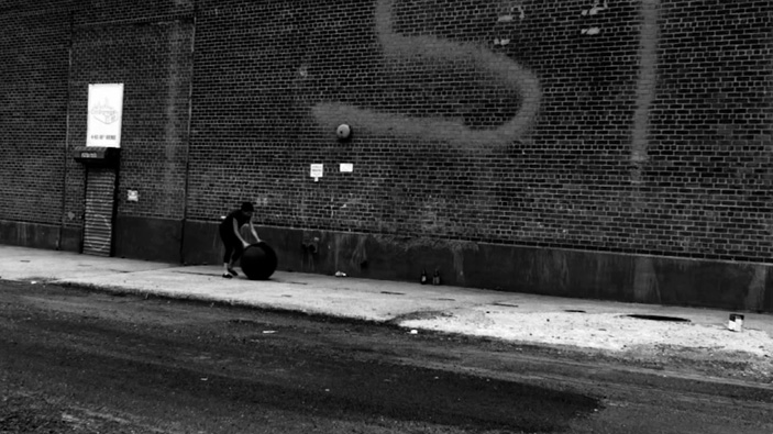 Rebecca Kinsey, Rolling (video still), 2011.