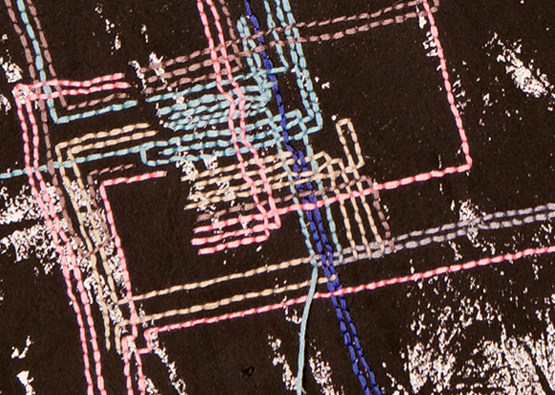 Rebecca Kinsey, Threading Across Town NYC #2 (detail), 2012