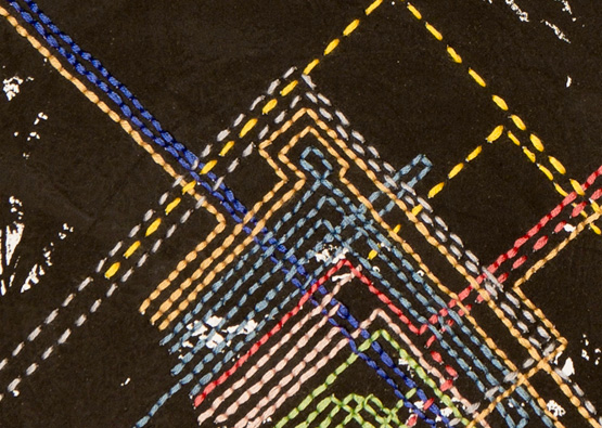Rebecca Kinsey, Threading Across Town NYC #3 (detail), 2012