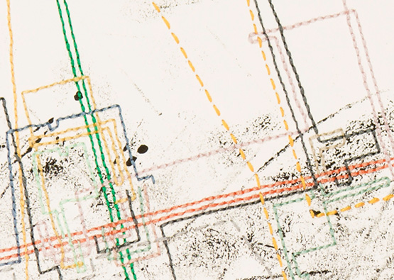 Rebecca Kinsey, Threading Across Town NYC #6 (detail), 2012