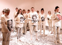 Dadang Christanto, Survivor, performance at Lismore Regional Gallery, Juky 2012. photograph coutesy Dadang Christanto and Lsimore Regional Gallery. 